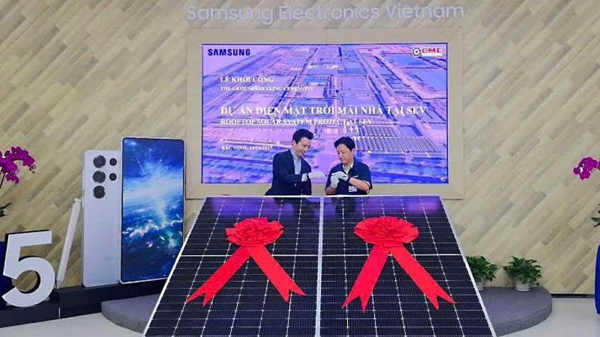 Samsung works on rooftop solar power project at Bac Ninh factory